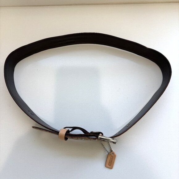 NEW Vintage Coach Mini Signature Soho Belt Khaki 3977 Size Medium NWT
